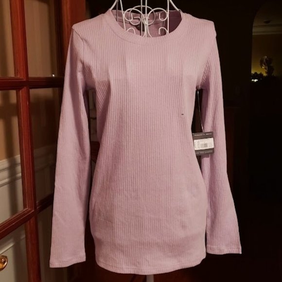 NWT Eddie Bauer rib long sleeved shirt lavender sz Medium - Picture 1 of 2